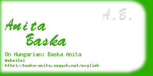 anita baska business card